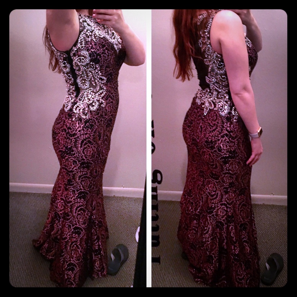 beaded evening gown, formal dress, Mardi Gras